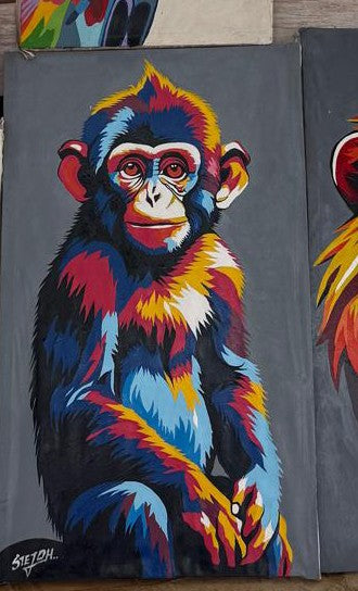 Scimmia Multicolore – Arte Africana Realizzata a Mano | NIA Artisans